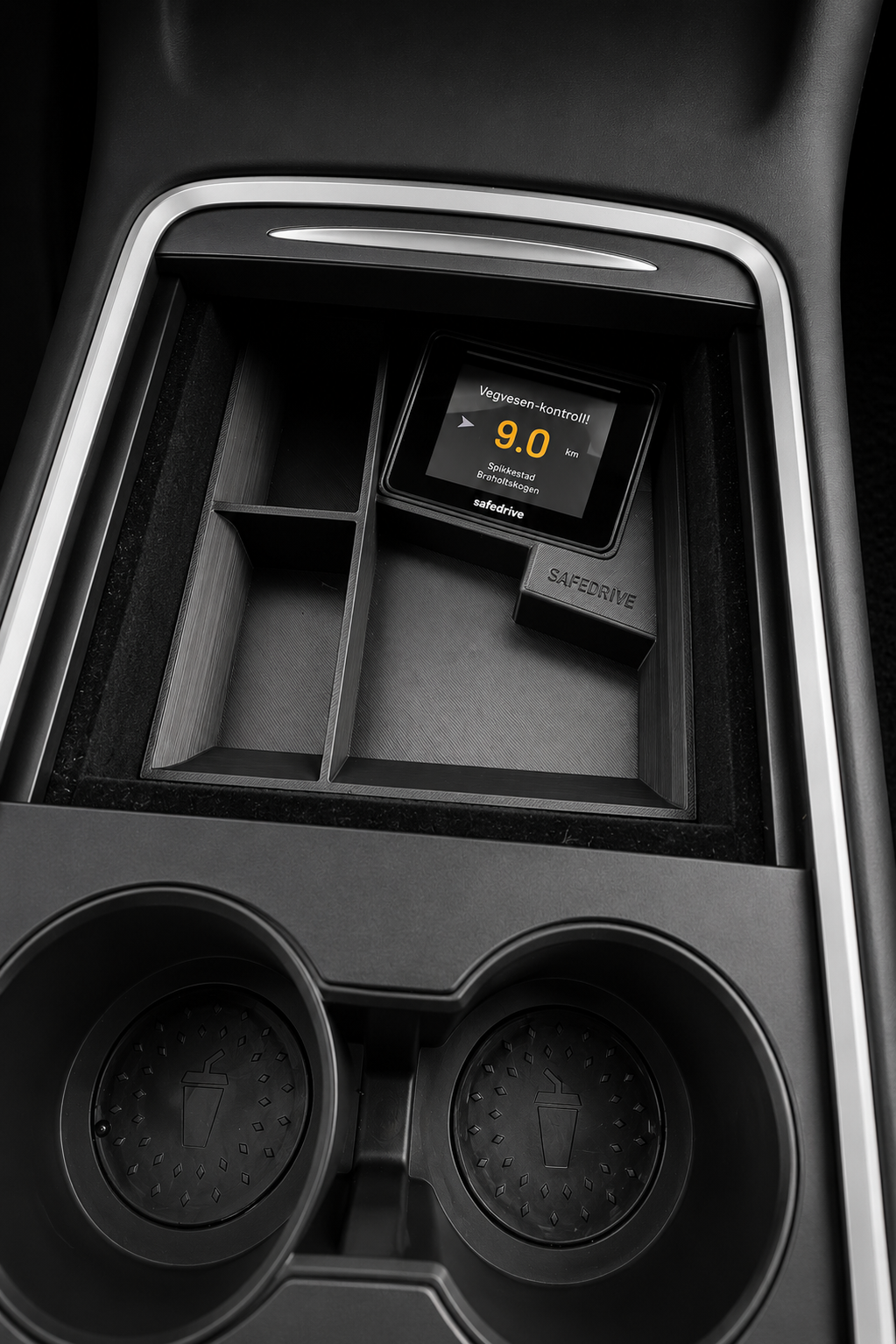 Tesla Y / 3 Safedrive integrert holder midtkonsoll
