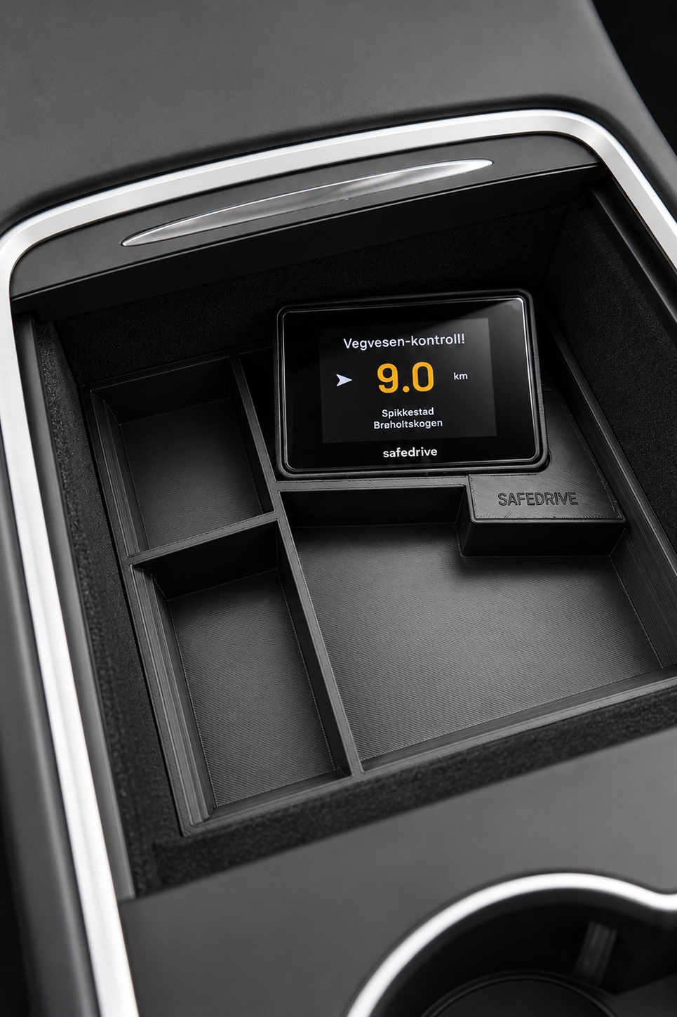 Tesla Y / 3 Safedrive integrert holder midtkonsoll